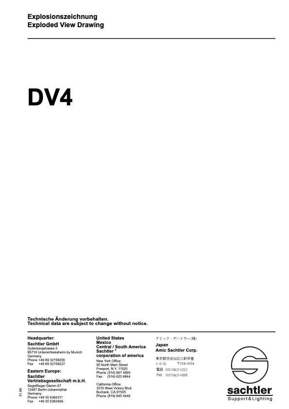 Sachtler DV4 technical manual preview