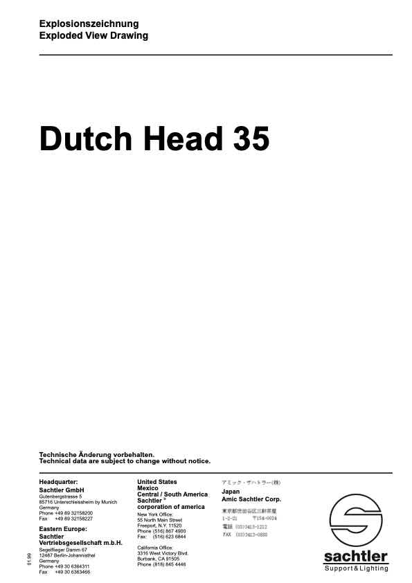 Sachtler Dutch Head 35 technical manual preview