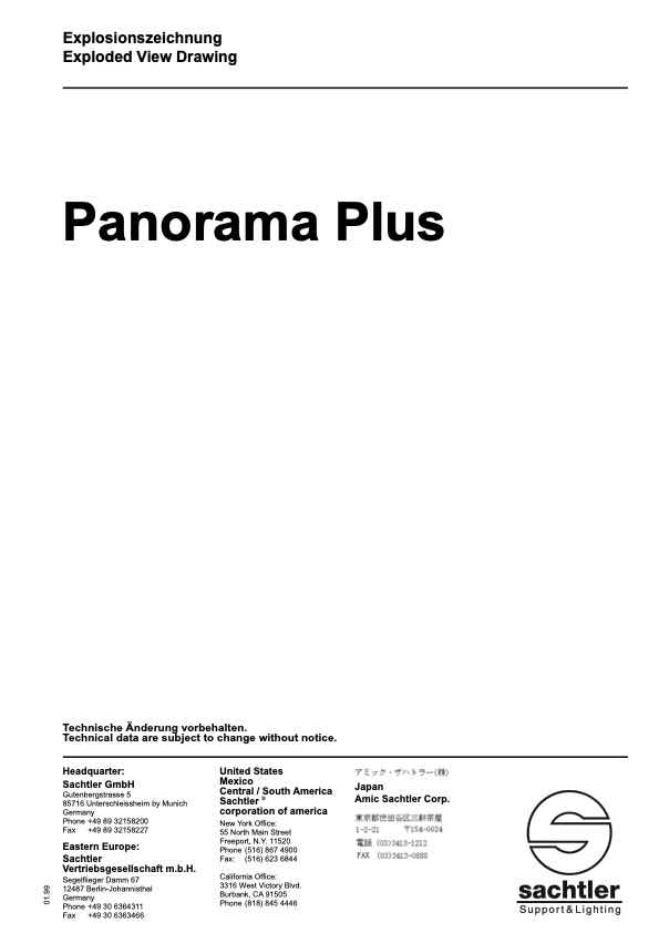 Sachtler Panorama Plus technical manual preview