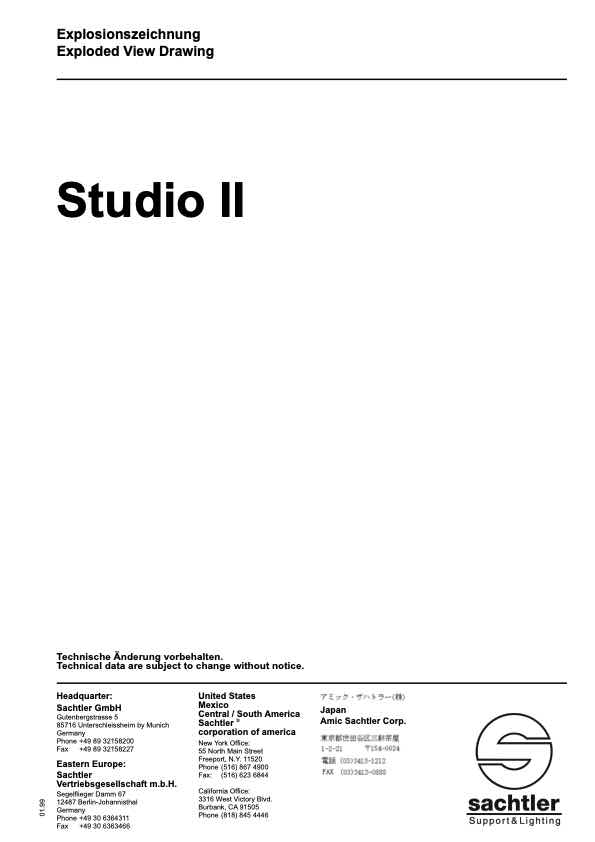 Sachtler Studio II technical manual preview