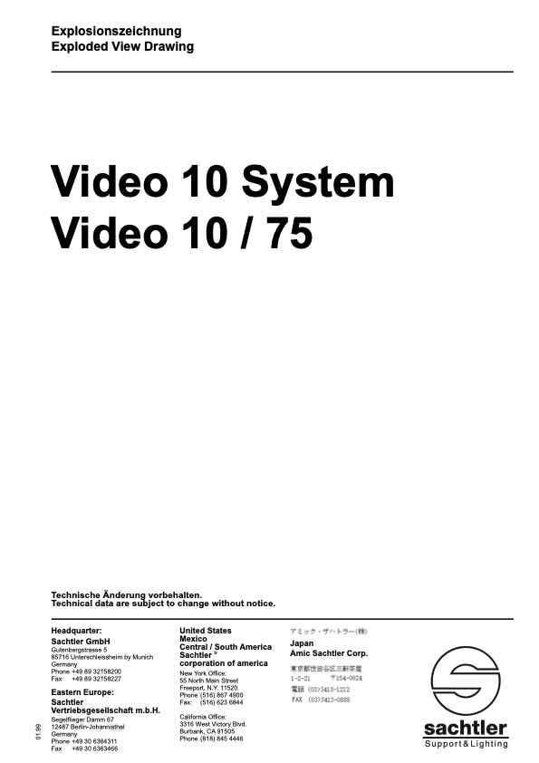 Sachtler Video 10 System technical manual preview