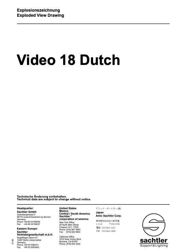 Sachtler Video 18 Dutch technical manual preview