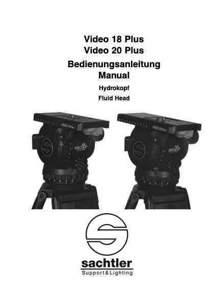 Sachtler Video 18 Plus Sensor technical manual preview
