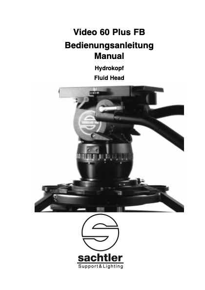 Sachtler Video 60 Plus EFP technical manual preview
