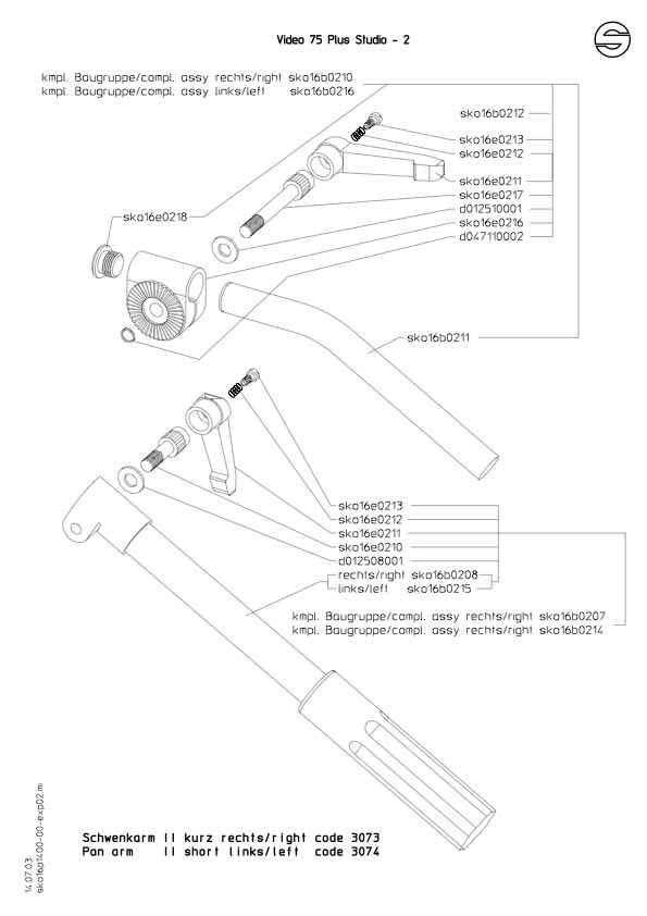 Sachtler Video 75 Plus Studio technical manual preview