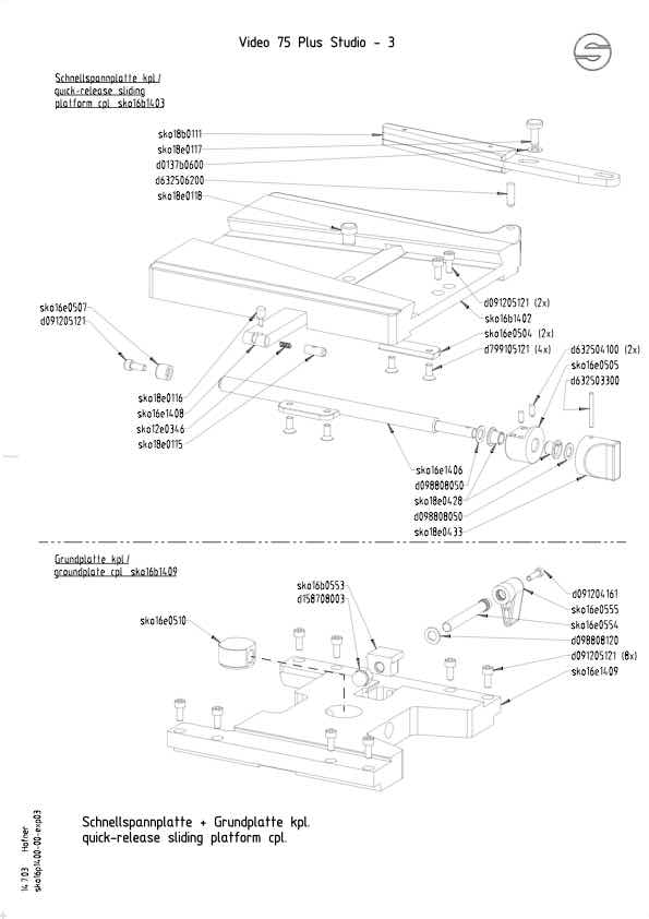 Sachtler Video 75 Plus Studio technical manual preview
