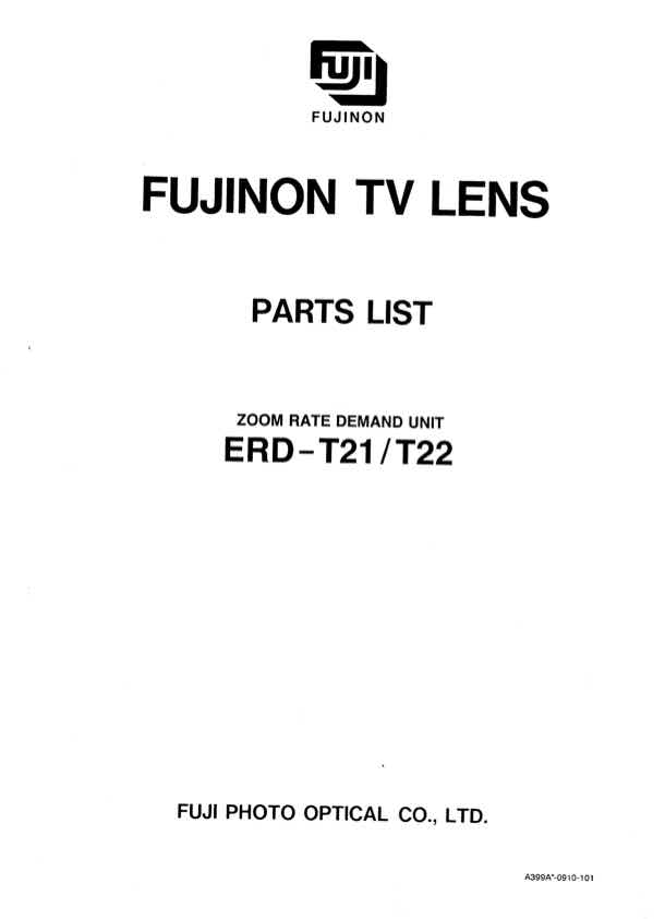 Fujinon ERD-T21 technical manual preview