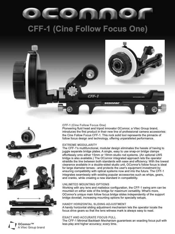 Oconnor CFF technical manual preview