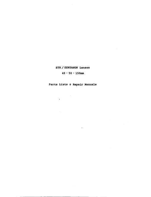 Bronica ETR technical manual preview