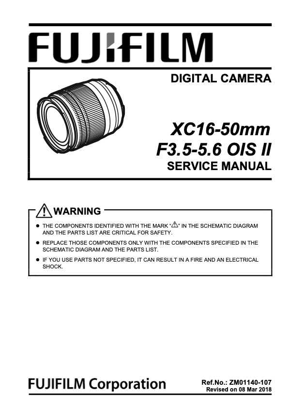 Fujifilm XC 16-50mm F3_5-5_6 OIS II technical manual preview