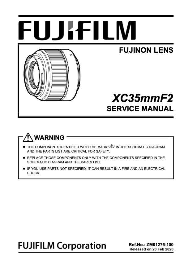 Fujifilm XC 35mm F2_0 technical manual preview