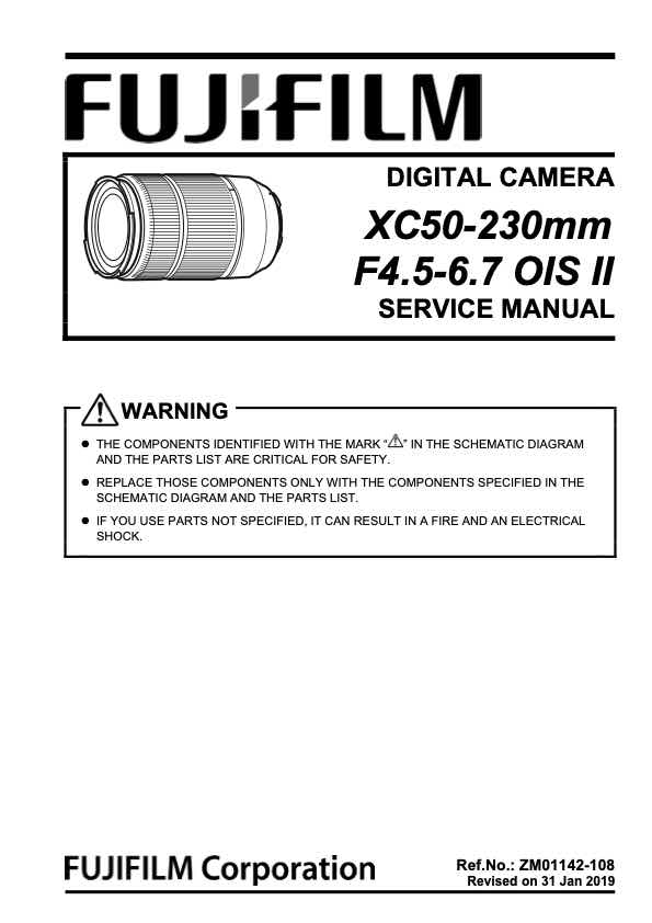 Fujifilm XC 50-230mm F4_5-6_7 OIS II technical manual preview