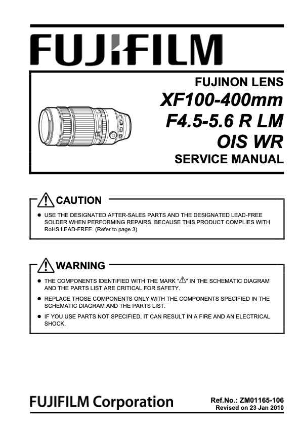 Fujifilm XF 100-400mm F4_5-5_6 R LM OIS WR technical manual preview