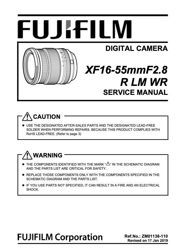 Fujifilm XF 16-55 F2_8 R LM WR technical manual preview