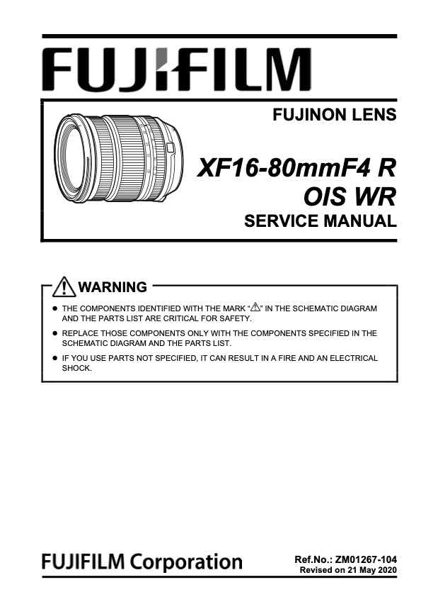 Fujifilm XF 16-80mm F4 R OIS WR technical manual preview