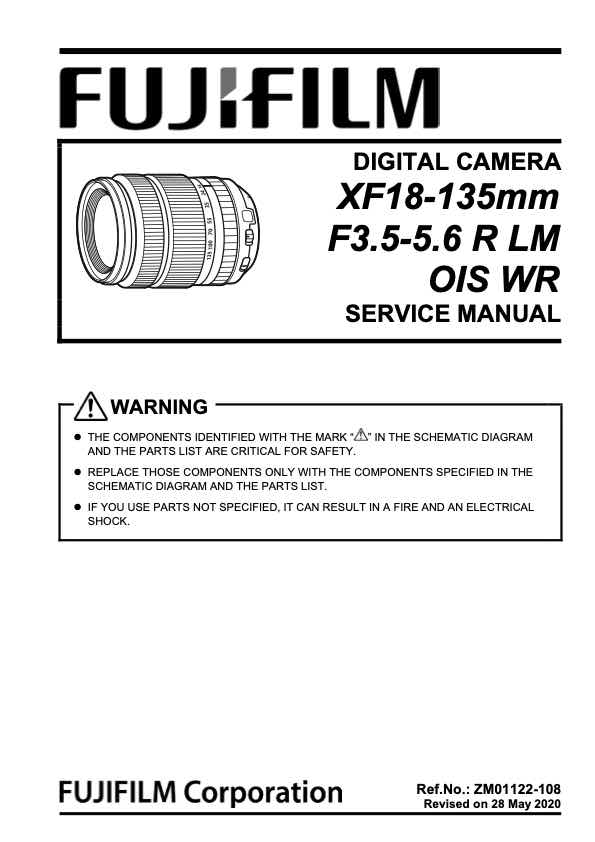 Fujifilm XF 18-135mm F3_5-5_6 R LM OIS technical manual preview