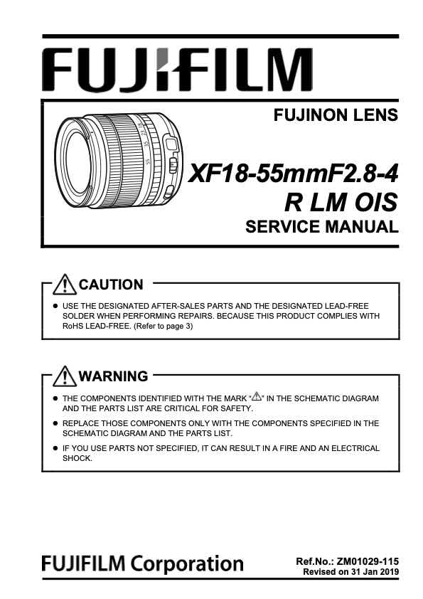 Fujifilm XF 18-55mm F2_8-4 technical manual preview