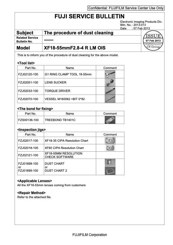 Fujifilm XF 18-55mm F2_8-4 technical manual preview