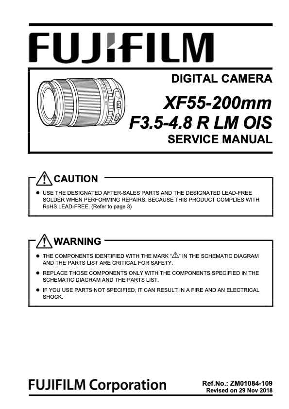Fujifilm XF 55-200mm F3_5-4_8 R LM OIS technical manual preview
