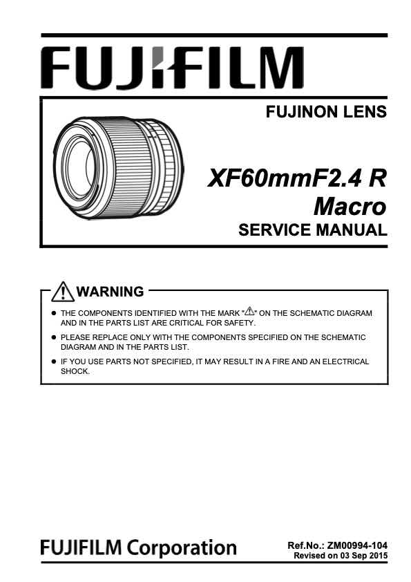 Fujifilm XF 60mm F2_4 R Macro technical manual preview