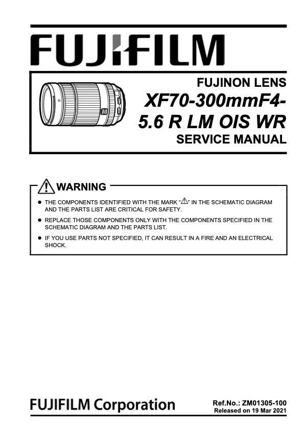 Fujifilm XF 70-300mm F4-5_6 R LM OIS WR technical manual preview