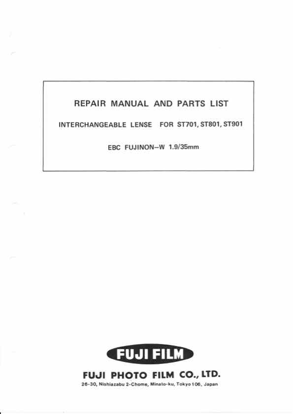 Fujinon 35 technical manual preview