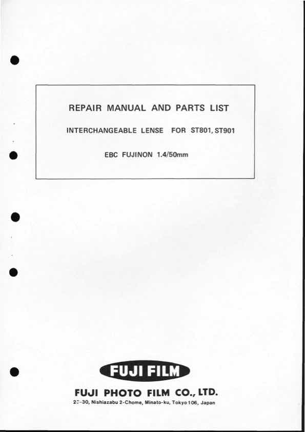 Fujinon 50 technical manual preview