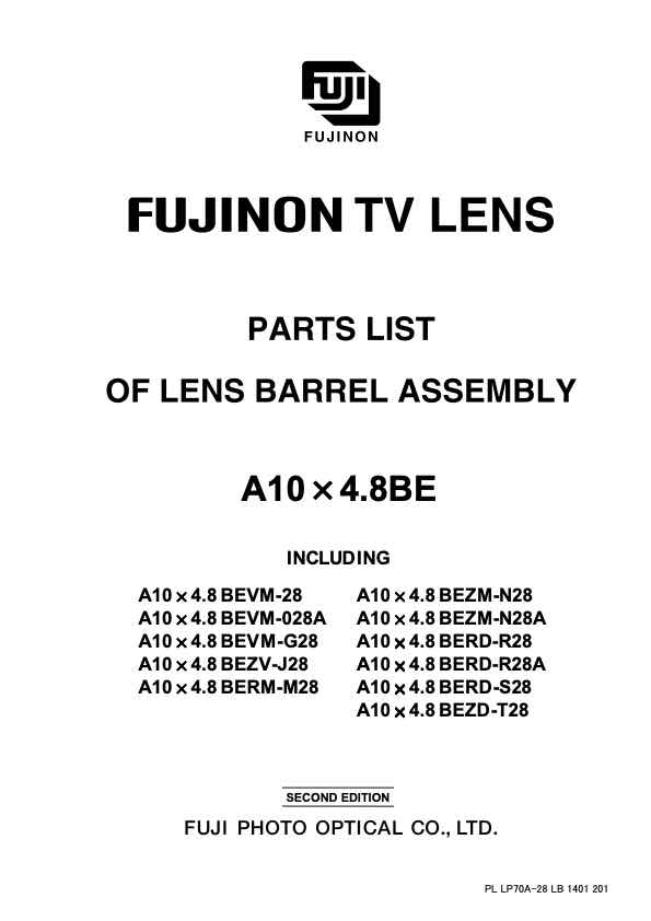 Fujinon A10x4_8 technical manual preview