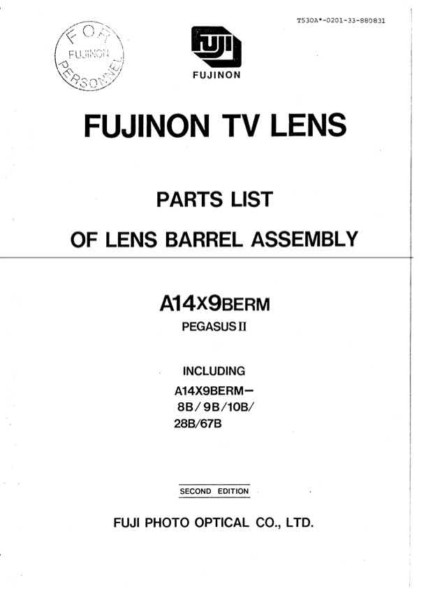 Fujinon A14x9 technical manual preview