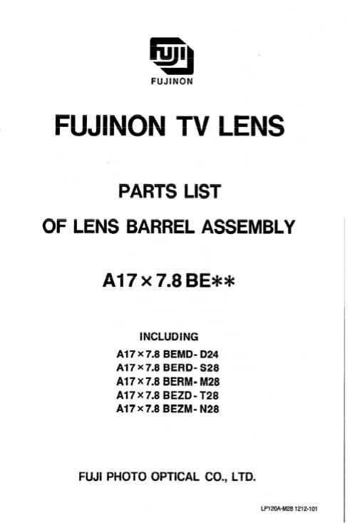 Fujinon A17x7_8 technical manual preview