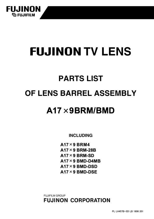 Fujinon A17x9 technical manual preview