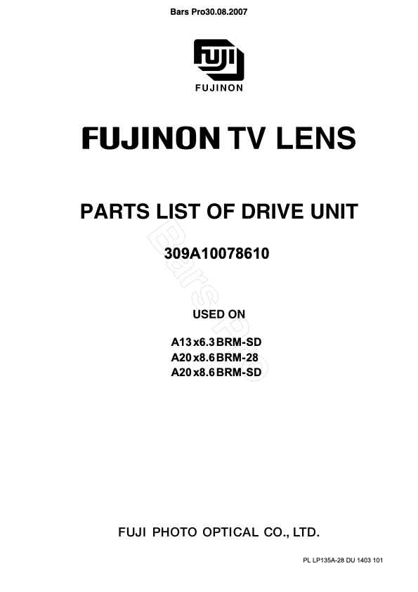 Fujinon A20x8_6 technical manual preview