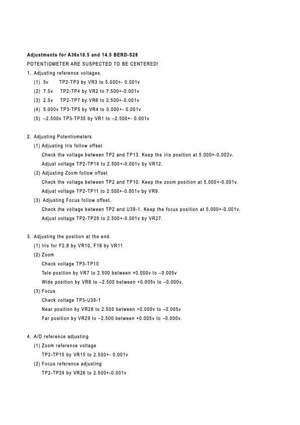 Fujinon A36x technical manual preview