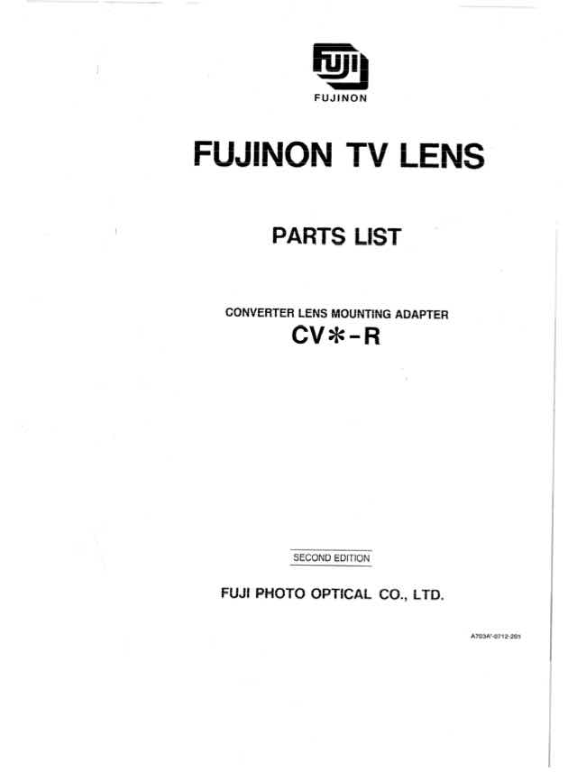 Fujinon CV-R technical manual preview