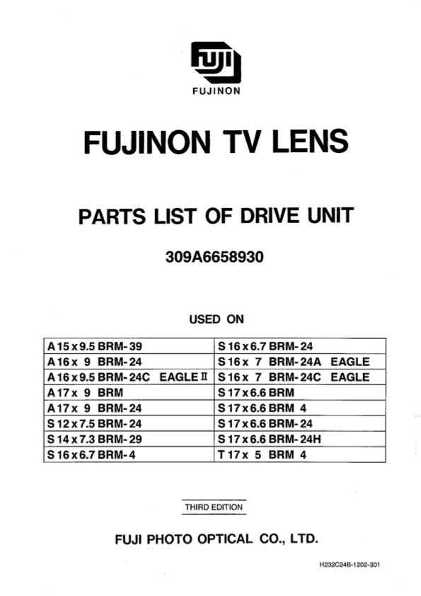 Fujinon General Service Info technical manual preview