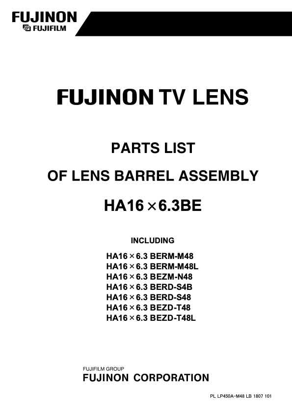 Fujinon HA16x6_3 technical manual preview