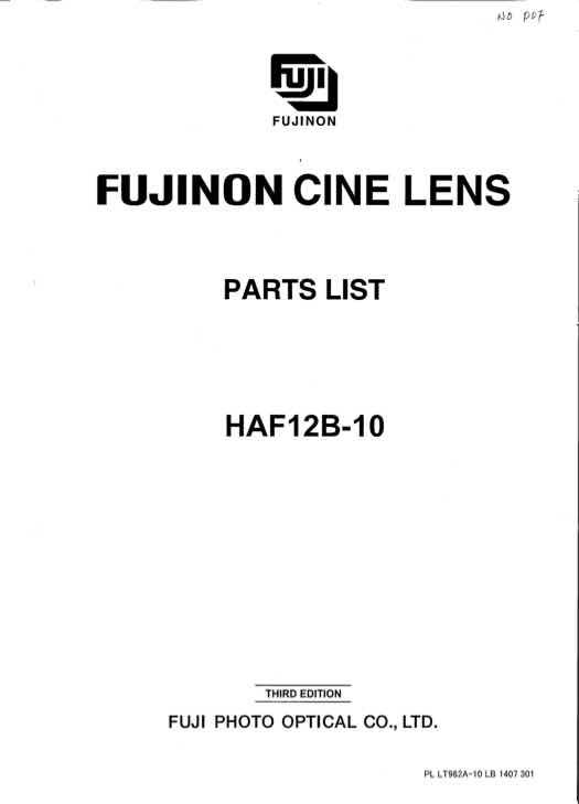 Fujinon HAF12 technical manual preview
