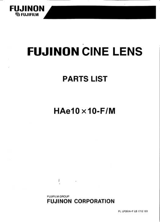 Fujinon HAe10x10 technical manual preview