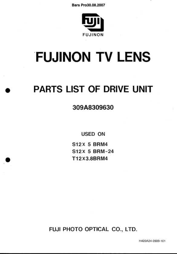 Fujinon S12x5 technical manual preview
