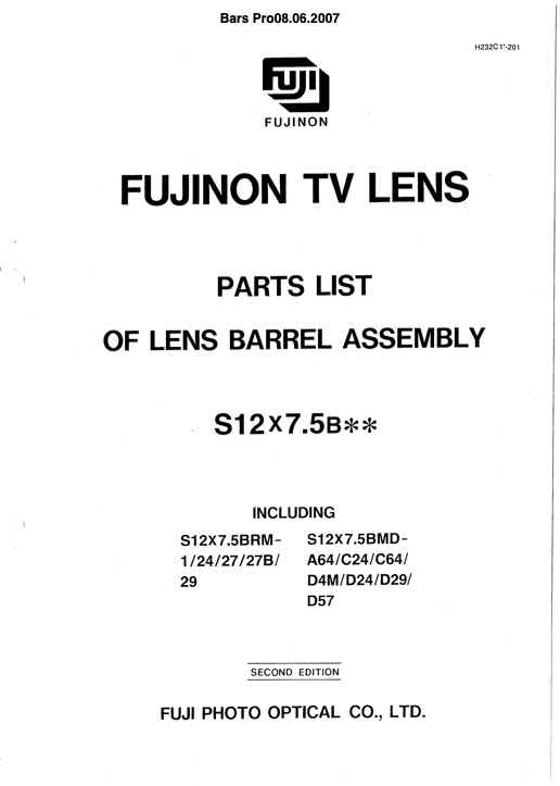 Fujinon S12x7_5 technical manual preview