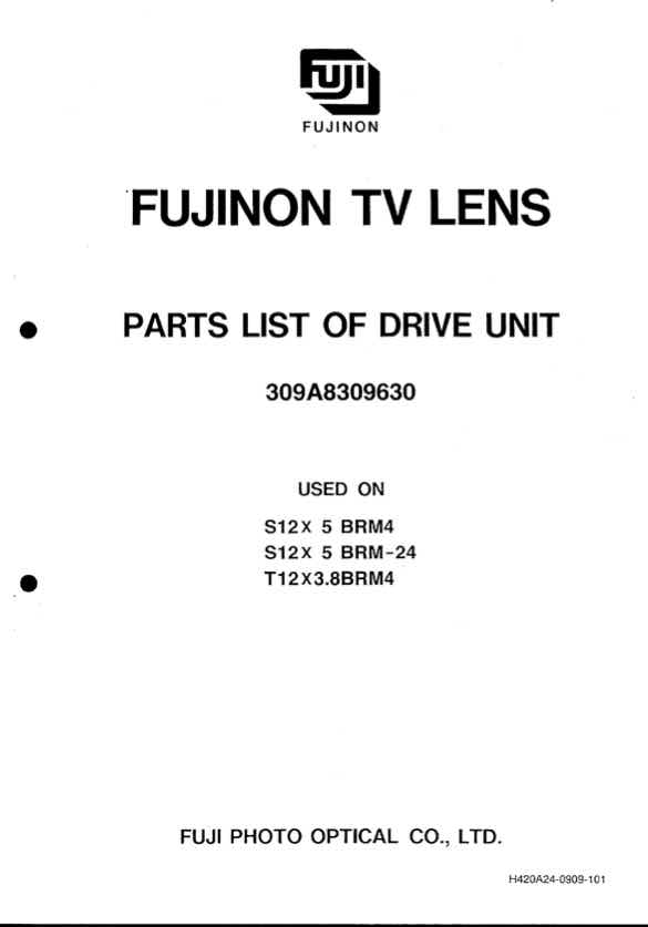 Fujinon S14x7_3 technical manual preview