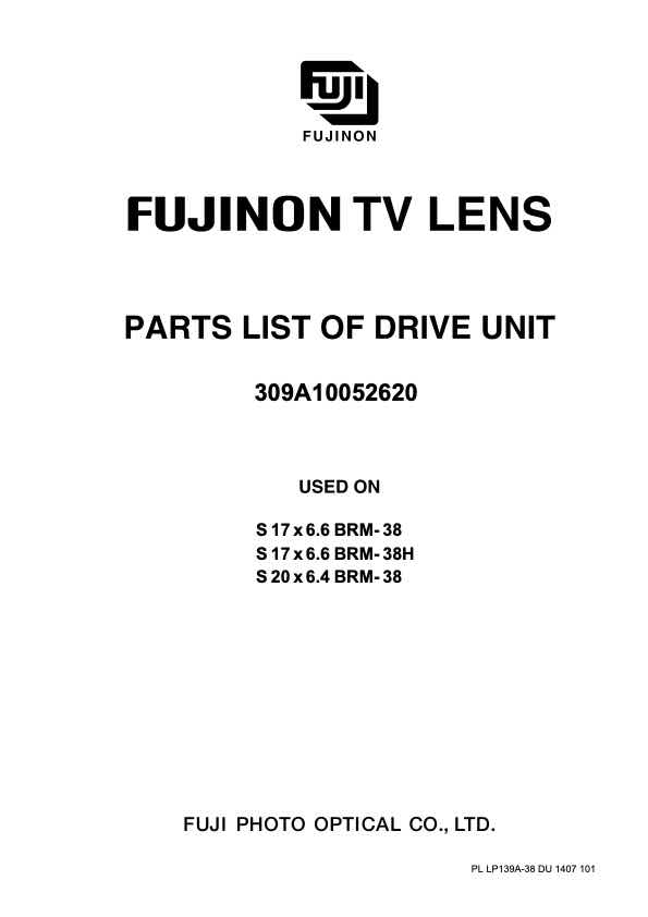 Fujinon S20x6_4 technical manual preview