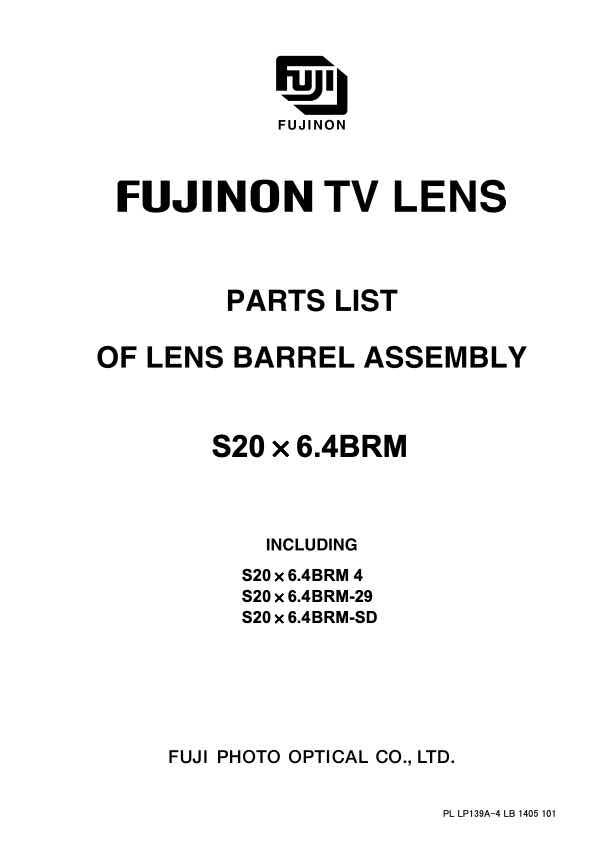 Fujinon S20x6_4 technical manual preview