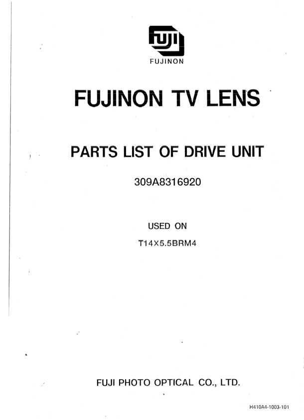 Fujinon T14x5_5 BRM4 technical manual preview
