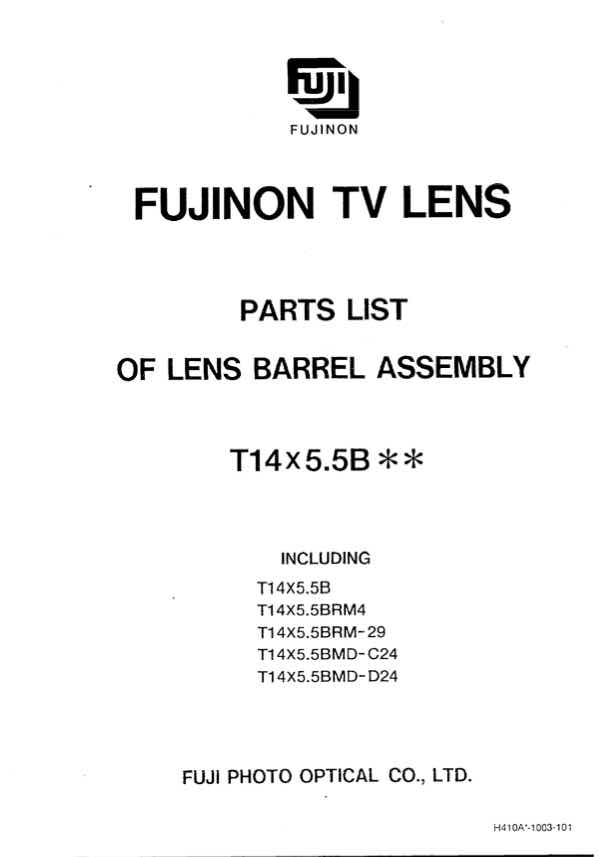 Fujinon T14x5_5 BRM4 technical manual preview