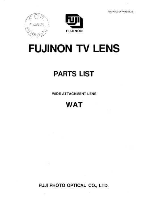 Fujinon WAT technical manual preview
