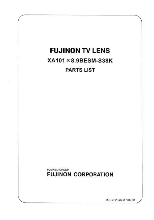 Fujinon XA101x8_9 technical manual preview