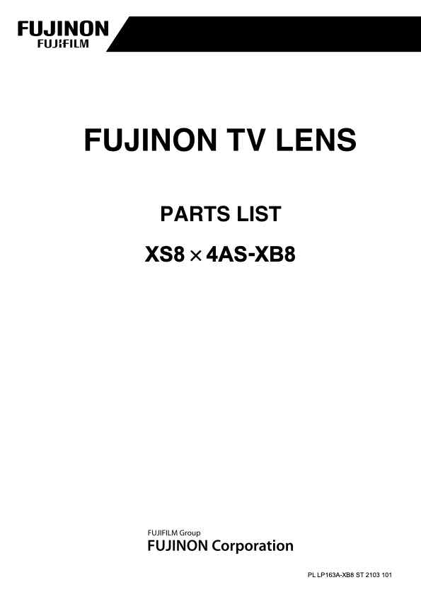 Fujinon XS8x4AS technical manual preview