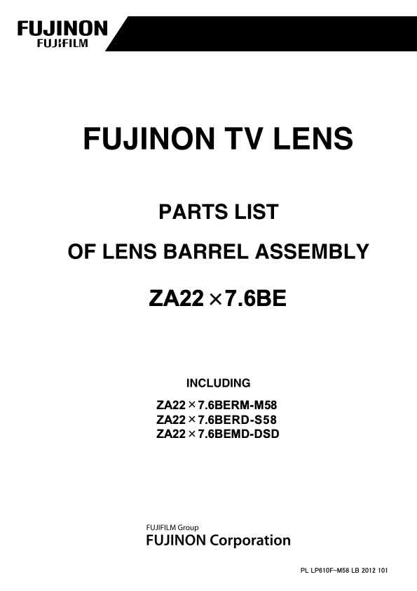 Fujinon ZA22x7_6 technical manual preview