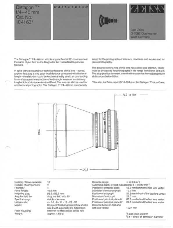 Hasselblad 40 technical manual preview